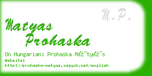 matyas prohaska business card